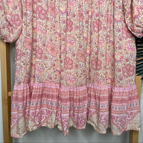 SOLD Spell Poinciana Pink Floral Mini Dress S - Picture 10 of 12